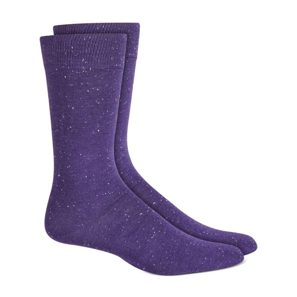 ALFATECH BY ALFANI Mens Purple Speckle Casual Crew Socks 7-12